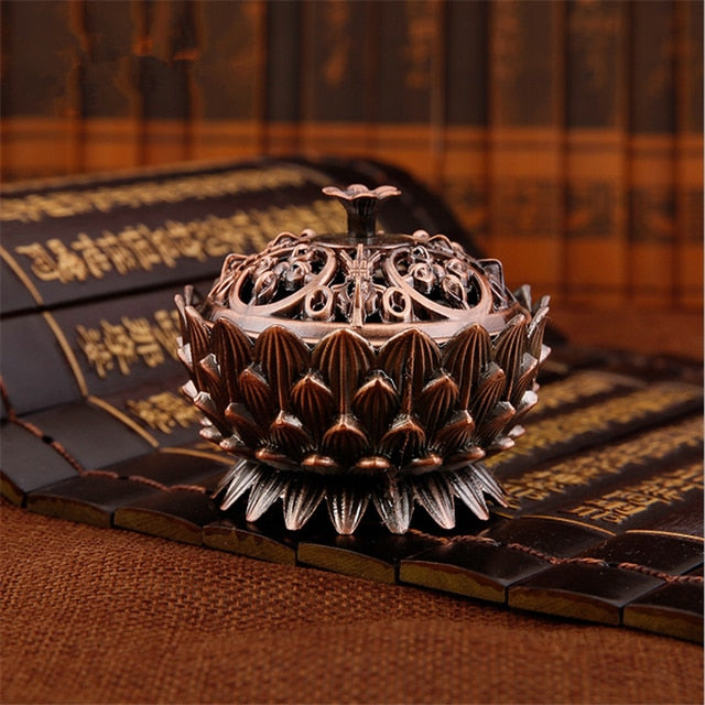 Mini Brass Lotus Flower Incense Burner