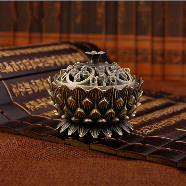 Mini Brass Lotus Flower Incense Burner