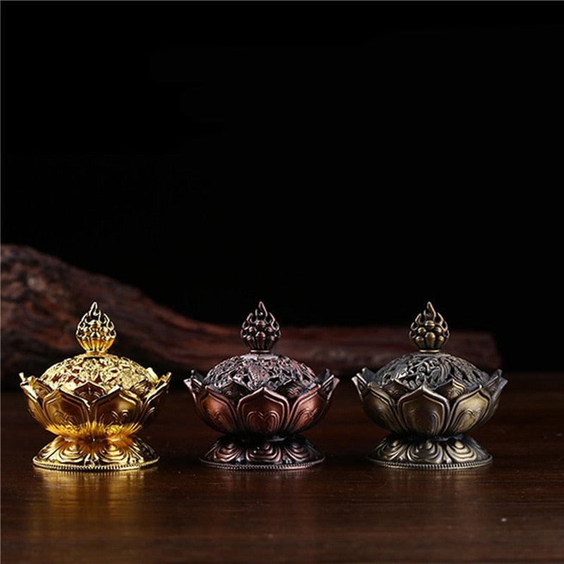 Mini Brass Lotus Flower Incense Burner