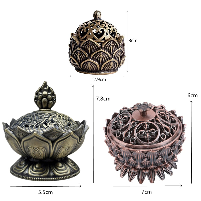 Mini Brass Lotus Flower Incense Burner