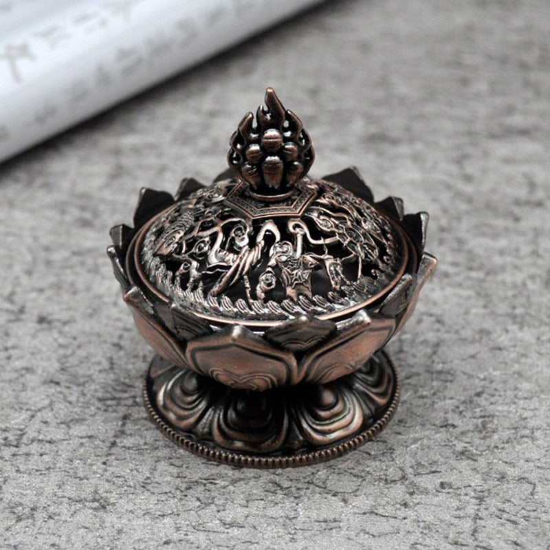 Mini Brass Lotus Flower Incense Burner