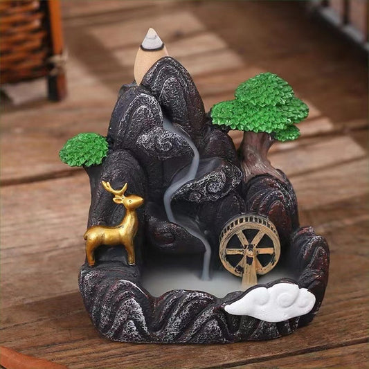 Incense Burner Mountains River Waterfall