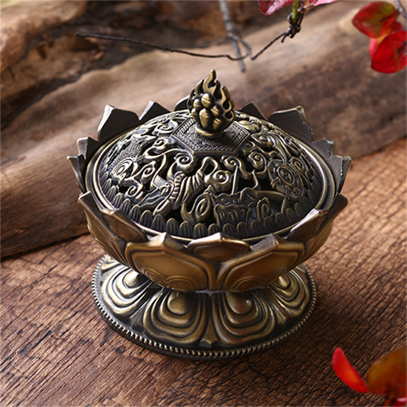 Mini Brass Lotus Flower Incense Burner